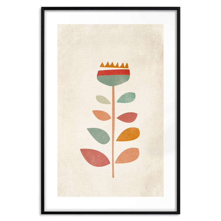 Wall Poster Queen of Flowers - abstract plant created from colorful figures 129911 additionalImage 17