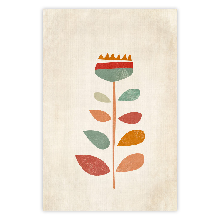 Wall Poster Queen of Flowers - abstract plant created from colorful figures 129911