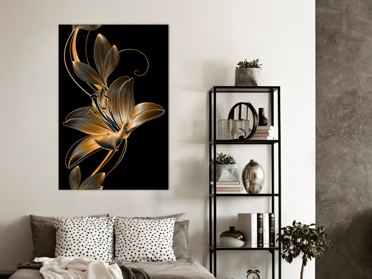 Canvas Art Print Lily's Delicacy (1-piece) Vertical - abstract botanical motif 130311 additionalImage 3
