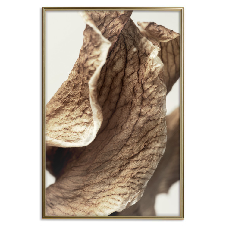 Wall Poster Wind Sculpture - abstract bronze leaves with distinct texture 130511 additionalImage 17