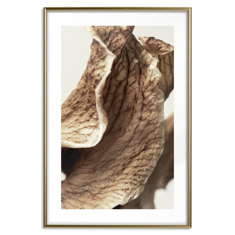 Wall Poster Wind Sculpture - abstract bronze leaves with distinct texture 130511 additionalImage 14