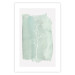 Wall Poster Minty Ginkgo - white line art of a plant with flowers on a mint background 130811 additionalThumb 19