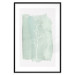 Wall Poster Minty Ginkgo - white line art of a plant with flowers on a mint background 130811 additionalThumb 15