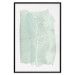 Wall Poster Minty Ginkgo - white line art of a plant with flowers on a mint background 130811 additionalThumb 18
