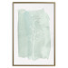 Wall Poster Minty Ginkgo - white line art of a plant with flowers on a mint background 130811 additionalThumb 17
