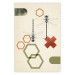 Poster Dragonflies and Geometry - abstract composition of colorful figures and insects 131811