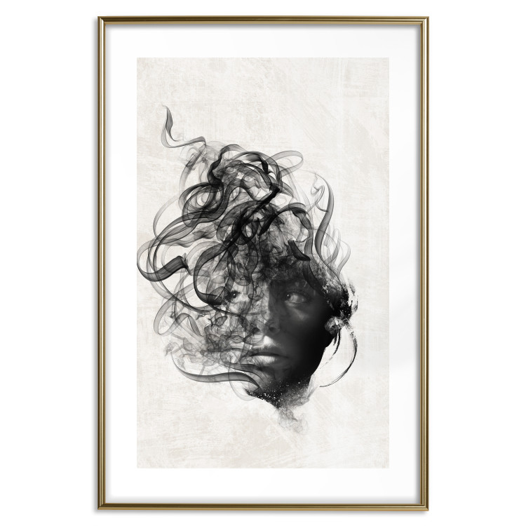 Wall Poster Scattered Thoughts - female face depicted in an abstract motif 131911 additionalImage 14