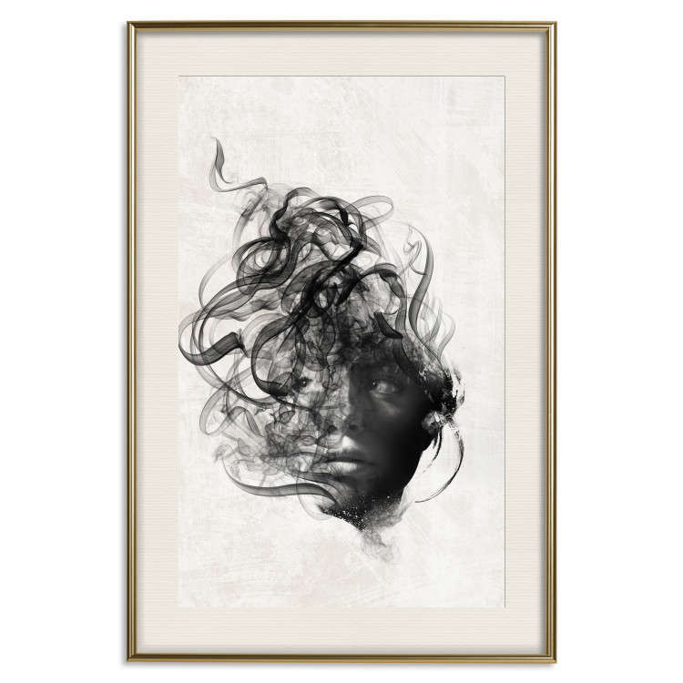 Wall Poster Scattered Thoughts - female face depicted in an abstract motif 131911 additionalImage 20