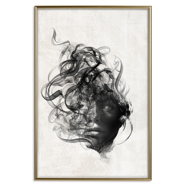 Wall Poster Scattered Thoughts - female face depicted in an abstract motif 131911 additionalImage 17