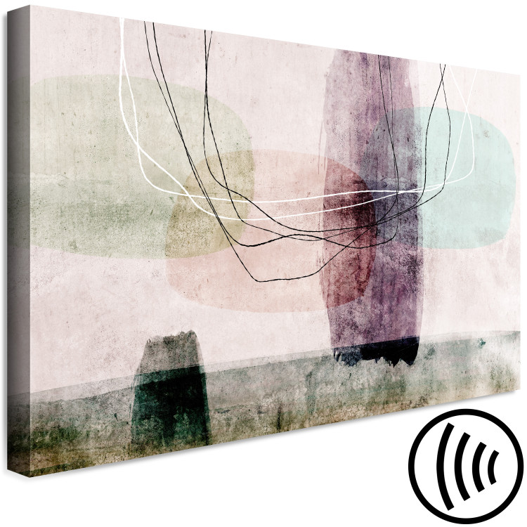 Canvas Print Levitation - Abstraction in delicate colors with lines in the air 134711 additionalImage 6