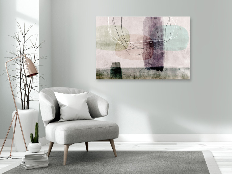 Canvas Print Levitation - Abstraction in delicate colors with lines in the air 134711 additionalImage 3