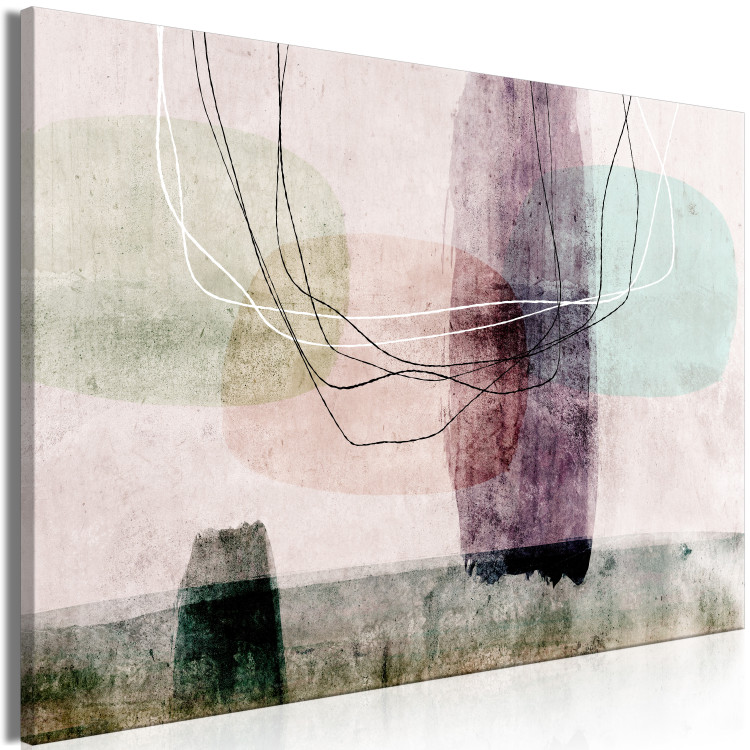 Canvas Print Levitation - Abstraction in delicate colors with lines in the air 134711 additionalImage 2