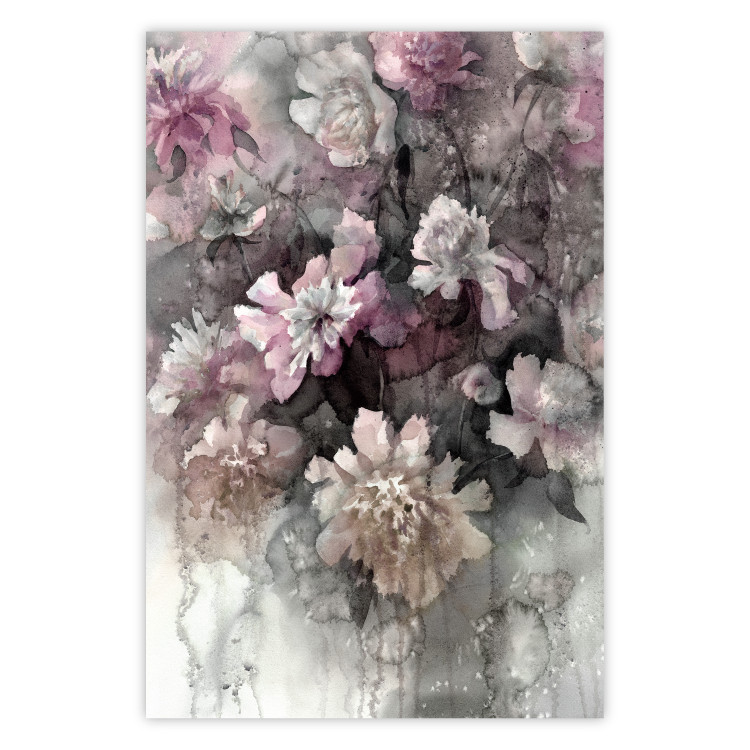Poster Tinted Feeling - floral composition of flowers in a watercolor motif 134811