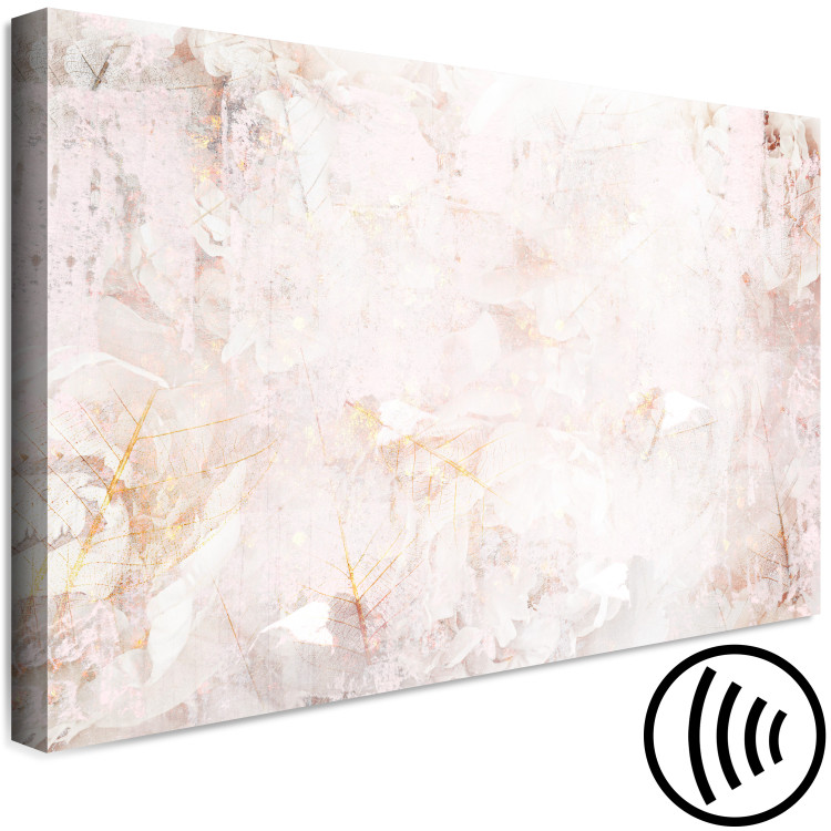 Canvas Art Print Creamy fog - Abstraction with blurry pink and white with gold elements 135111 additionalImage 6