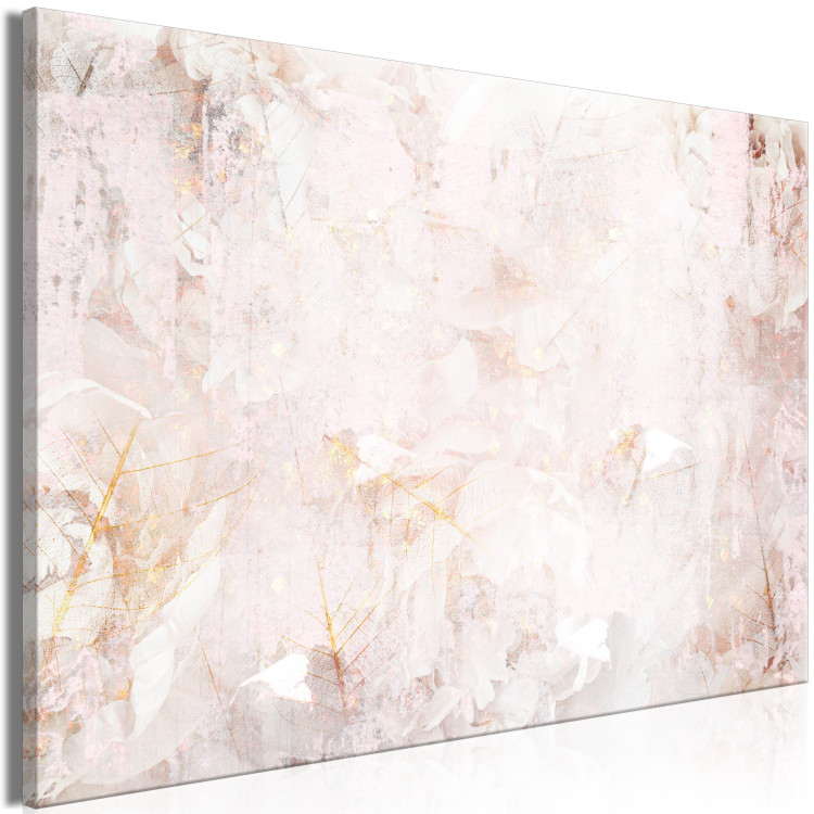 Canvas Art Print Creamy fog - Abstraction with blurry pink and white with gold elements 135111 additionalImage 2
