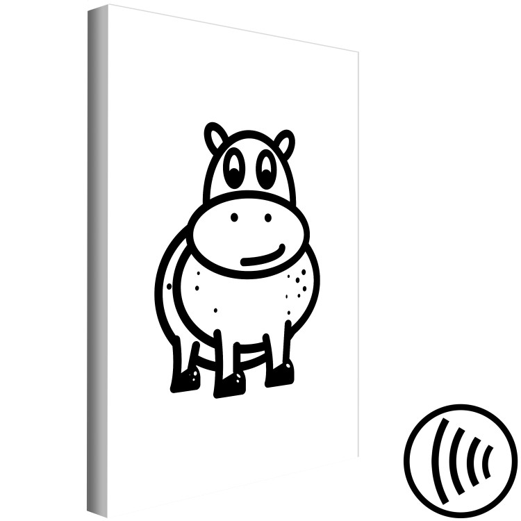 Canvas Print Hippo - black and white drawing image of a smiling hippo 135211 additionalImage 6