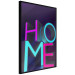 Poster Neon Home - neon English texts with 3D effect on a dark background 135511 additionalThumb 25