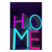 Poster Neon Home - neon English texts with 3D effect on a dark background 135511