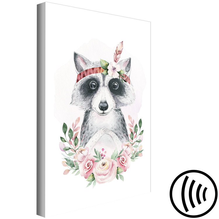 Canvas Print Raccoon with headband - Colorful graphics with animals for children 135711 additionalImage 6