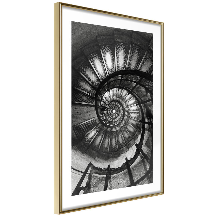 Wall Poster Dizzying - architecture of a winding and dark staircase 137911 additionalImage 2
