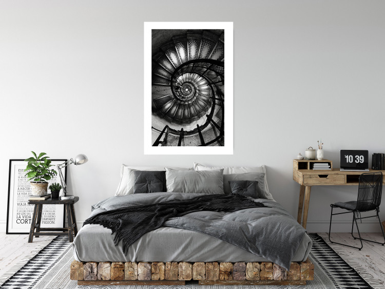 Wall Poster Dizzying - architecture of a winding and dark staircase 137911 additionalImage 9