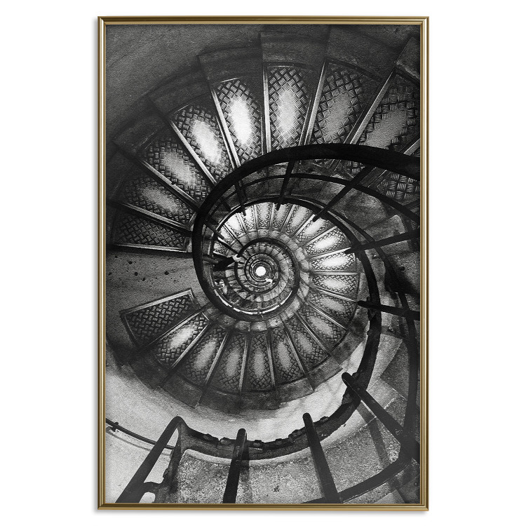 Wall Poster Dizzying - architecture of a winding and dark staircase 137911 additionalImage 14