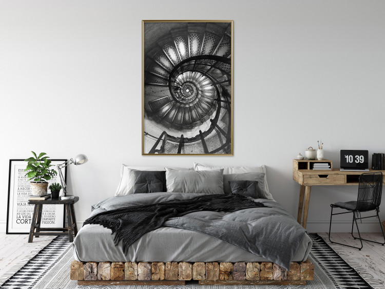 Wall Poster Dizzying - architecture of a winding and dark staircase 137911 additionalImage 18