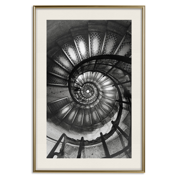 Wall Poster Dizzying - architecture of a winding and dark staircase 137911 additionalImage 18