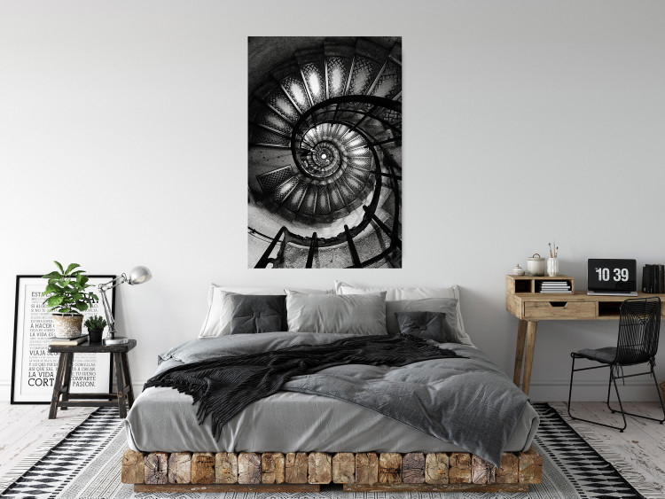 Wall Poster Dizzying - architecture of a winding and dark staircase 137911 additionalImage 10