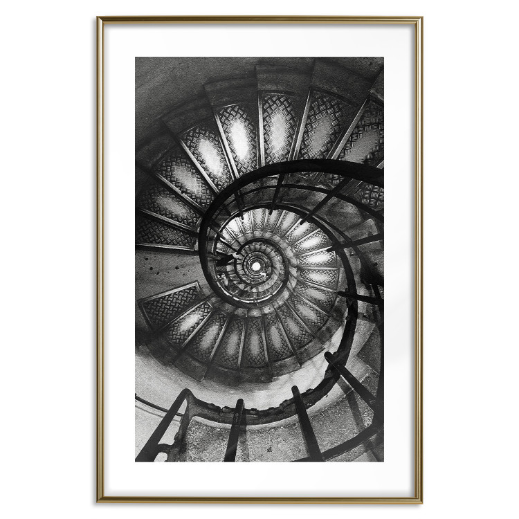 Wall Poster Dizzying - architecture of a winding and dark staircase 137911 additionalImage 13