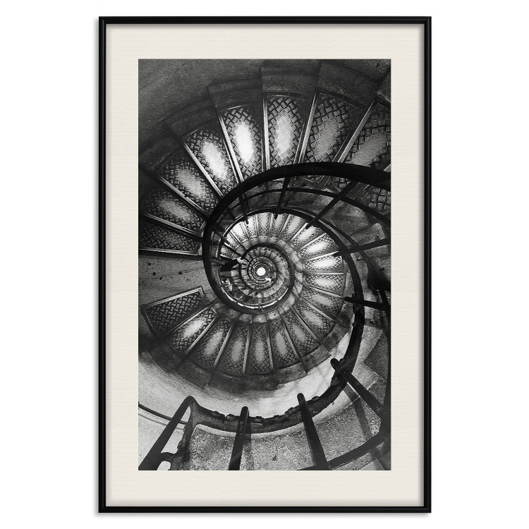 Wall Poster Dizzying - architecture of a winding and dark staircase 137911 additionalImage 17