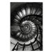 Wall Poster Dizzying - architecture of a winding and dark staircase 137911