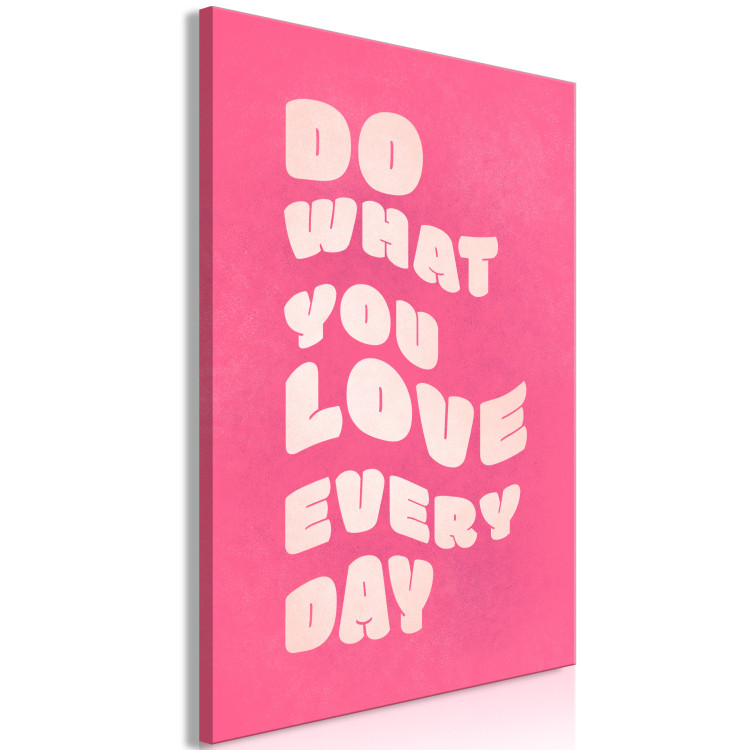 Canvas Art Print Do What You Love (1-piece) Vertical - background and English texts 142611 additionalImage 2