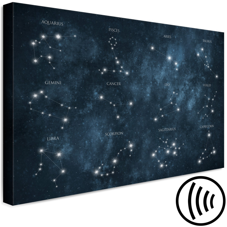 Canvas Zodiac Space (1-piece) - star constellations in a dark landscape 145311 additionalImage 6