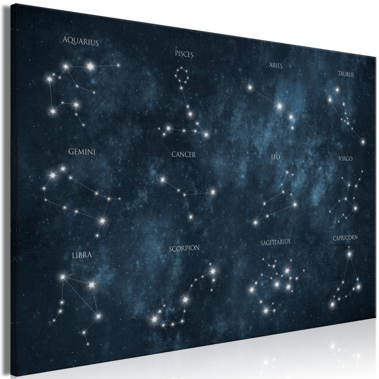 Canvas Zodiac Space (1-piece) - star constellations in a dark landscape 145311 additionalImage 2