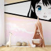 Wall Mural Girl in a Manga Style - Comic Book Character Against a Pink-Yellow Sky Background 145511 additionalThumb 4