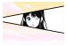 Wall Mural Girl in a Manga Style - Comic Book Character Against a Pink-Yellow Sky Background 145511 additionalThumb 1