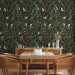 Modern Wallpaper Botanical Pattern - Numerous Species of Leaves on a Graphite Background 149911 additionalThumb 8