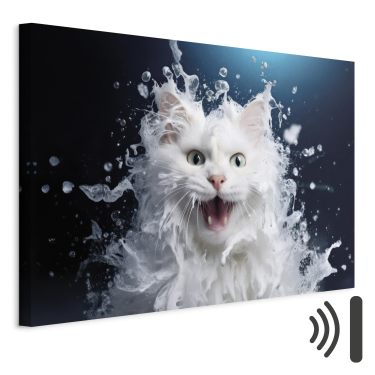Canvas Print AI Norwegian Forest Cat - Wet Animal Fantasy Portrait - Horizontal 150111 additionalImage 8