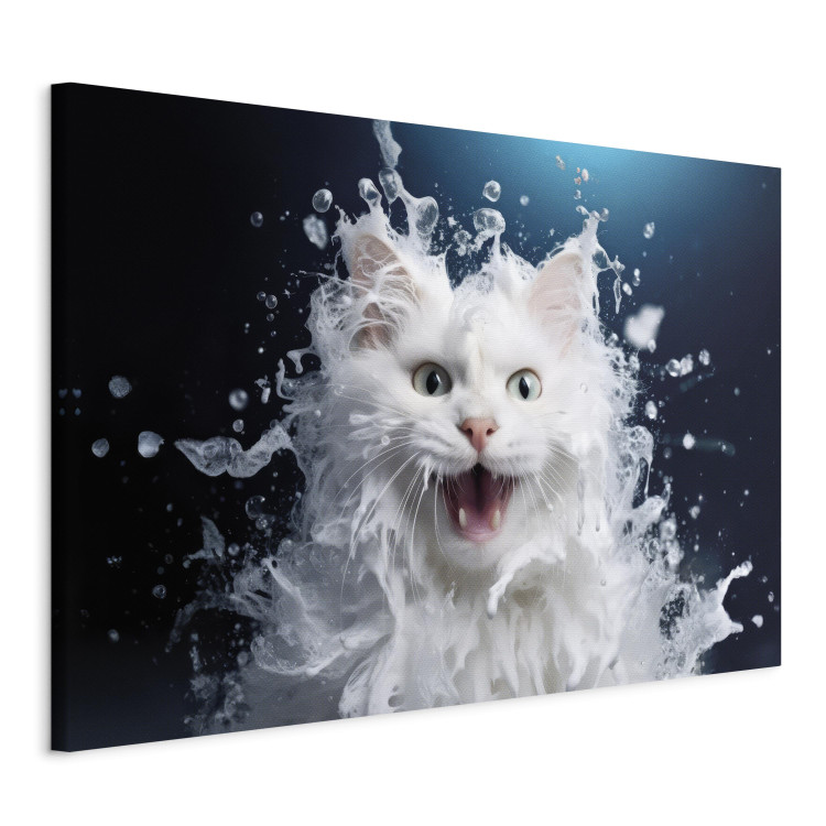 Canvas Print AI Norwegian Forest Cat - Wet Animal Fantasy Portrait - Horizontal 150111 additionalImage 2