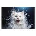 Canvas Print AI Norwegian Forest Cat - Wet Animal Fantasy Portrait - Horizontal 150111