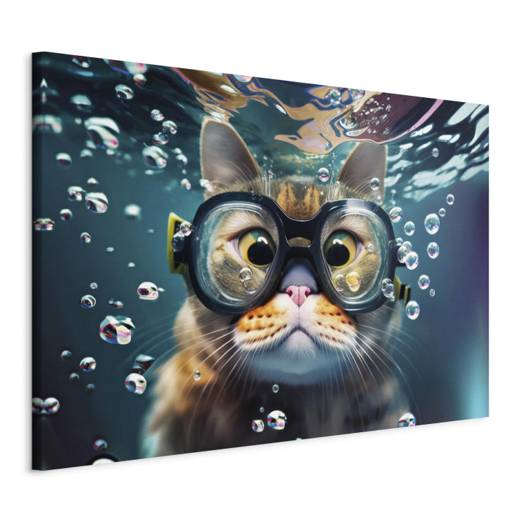 Canvas AI Cat - Diving Animal in Goggles Among Bubbles - Horizontal 150211 additionalImage 2