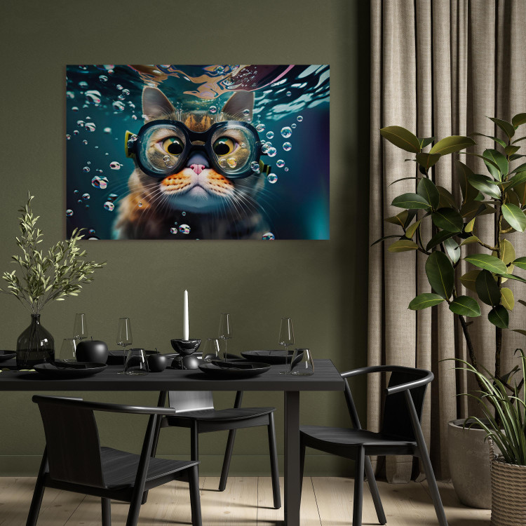 Canvas AI Cat - Diving Animal in Goggles Among Bubbles - Horizontal 150211 additionalImage 11