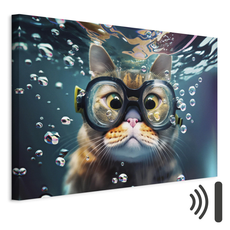 Canvas AI Cat - Diving Animal in Goggles Among Bubbles - Horizontal 150211 additionalImage 8