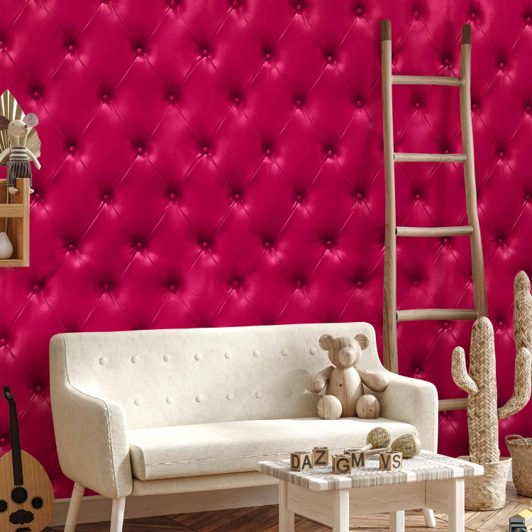 Wall Mural Luxury - Background Imitating Fuchsia Quilted Leather Texture 61011 additionalImage 4