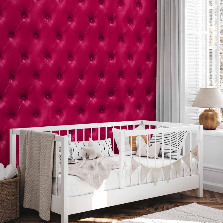 Wall Mural Luxury - Background Imitating Fuchsia Quilted Leather Texture 61011 additionalImage 7