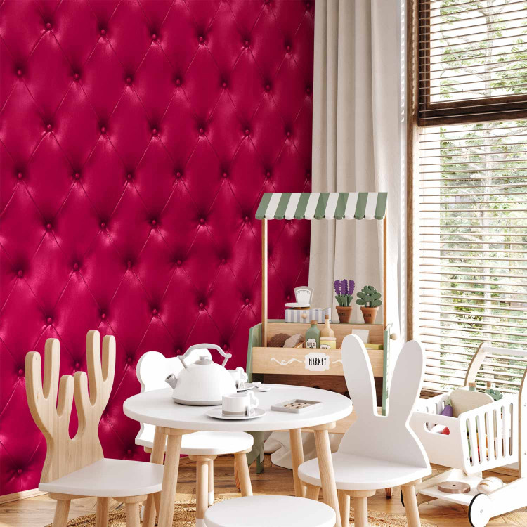 Wall Mural Luxury - Background Imitating Fuchsia Quilted Leather Texture 61011 additionalImage 2