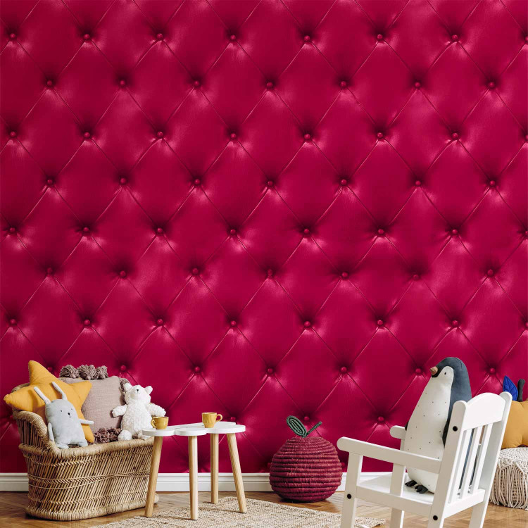 Wall Mural Luxury - Background Imitating Fuchsia Quilted Leather Texture 61011 additionalImage 6