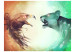 Wall Mural Animal Duel - Abstraction of a fierce eagle and a blue lioness 61311 additionalThumb 1