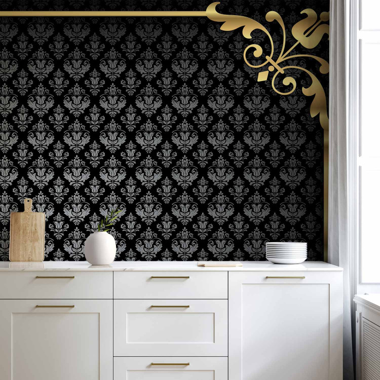 Wall Mural Luxury retro glamour - gold and black patterned background with ornaments 97111 additionalImage 6